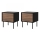 SET 2x Nachttisch CORTINA 51x45 cm schwarz / Walnuss Warnia