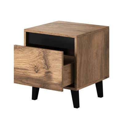 SET 2x Nachttisch NORD 45x40 cm Eiche Wotan / anthrazit
