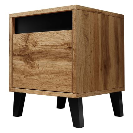 SET 2x Nachttisch NORD 45x40 cm Eiche Wotan / anthrazit