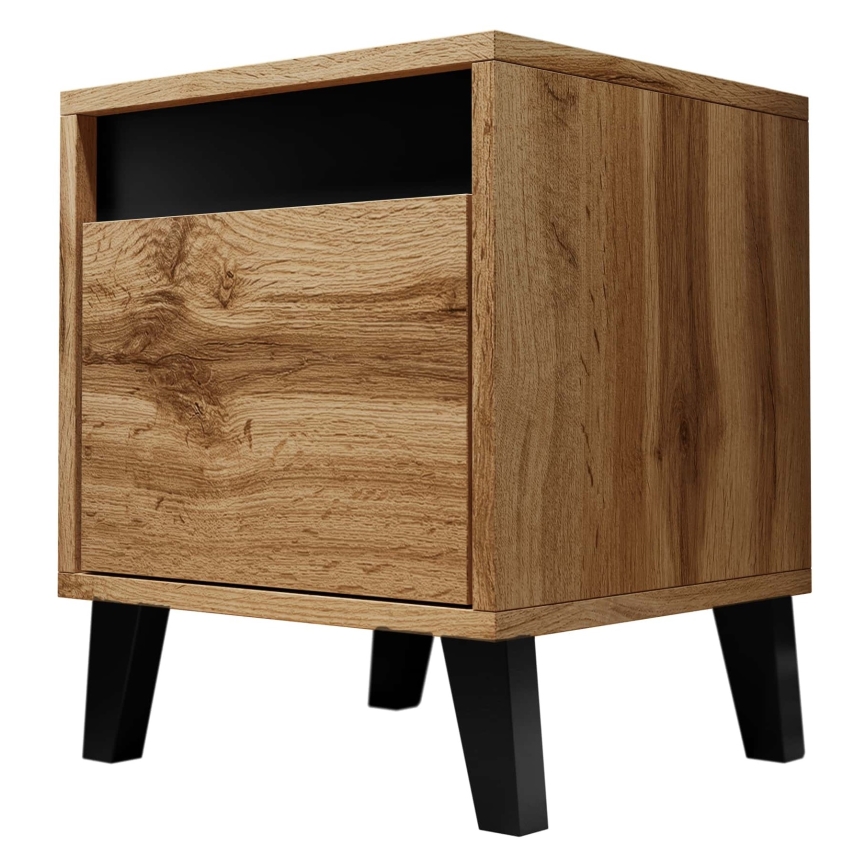 SET 2x Nachttisch NORD 45x40 cm Eiche Wotan / anthrazit
