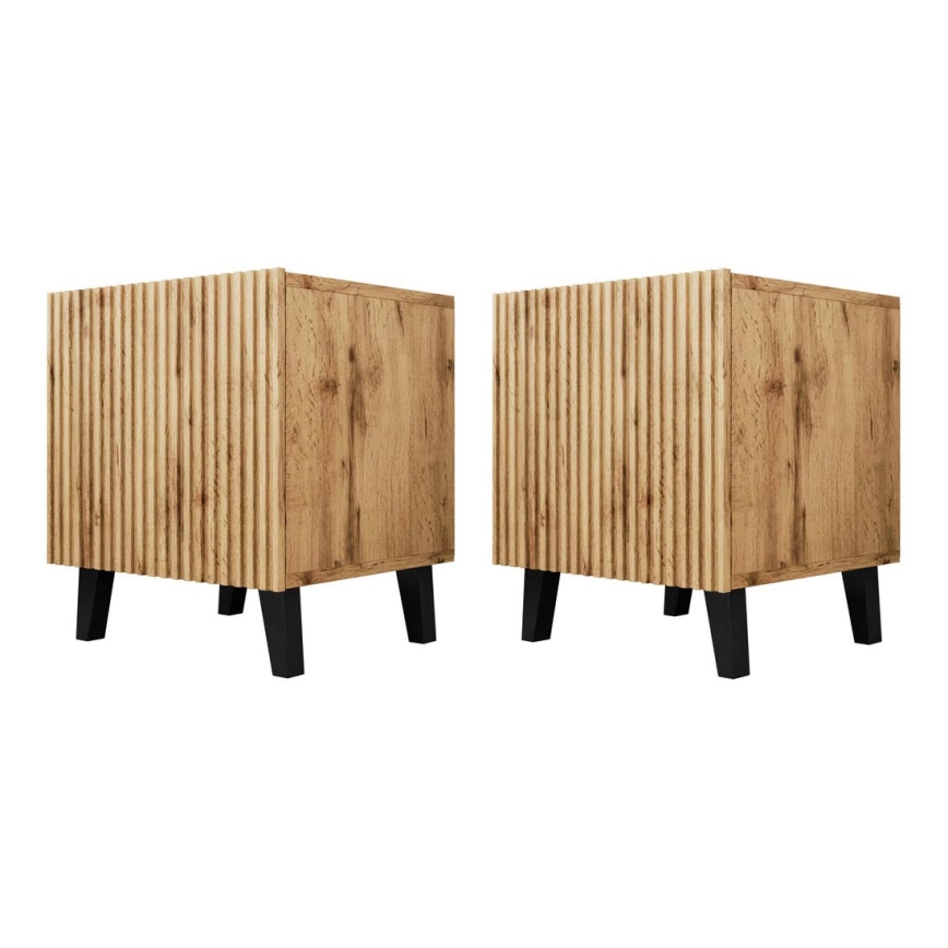 SET 2x Nachttisch VAMOS 52x45 cm Eiche Wotan