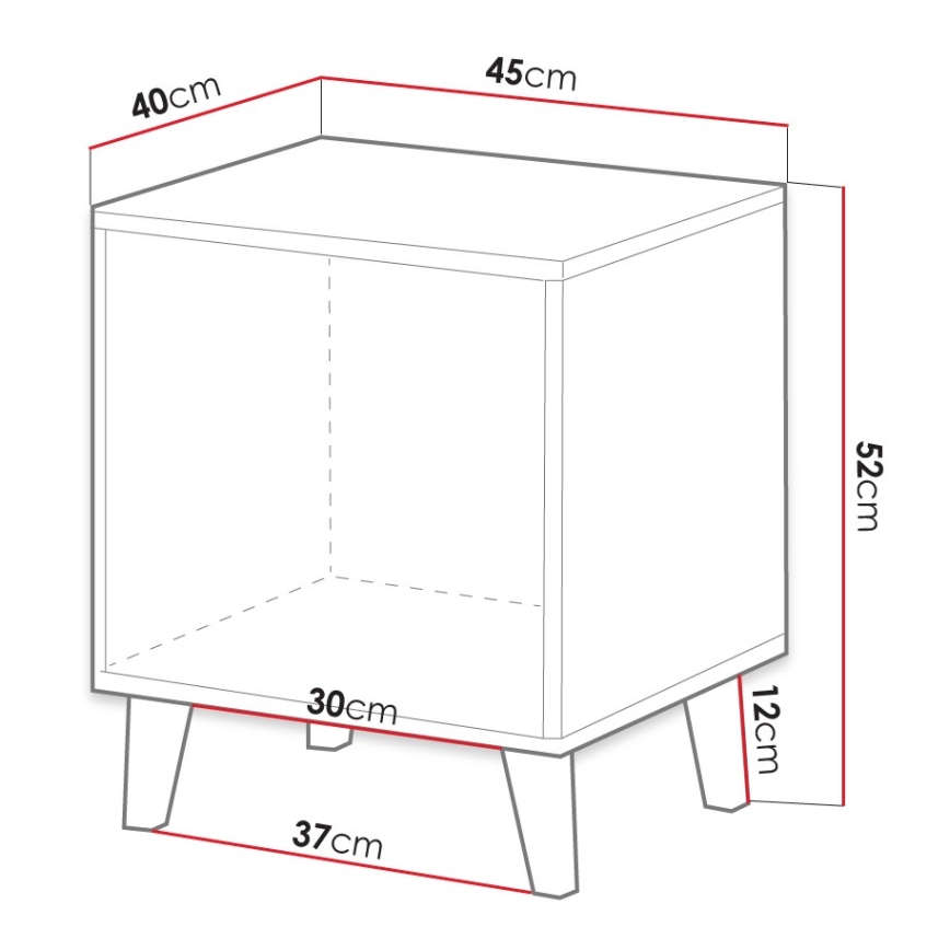 SET 2x Nachttisch VAMOS 52x45 cm Eiche Wotan