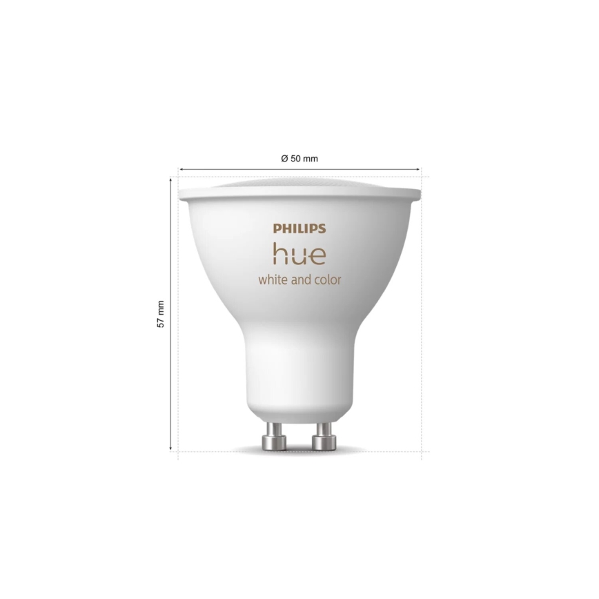 SET 2x dimmbare LED RGBW-Glühbirne Philips Hue White And Color Ambiance GU10/4,2W/230V 2000-6500K