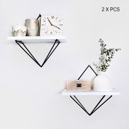 Set 2x Regal DIA, weiß/schwarz