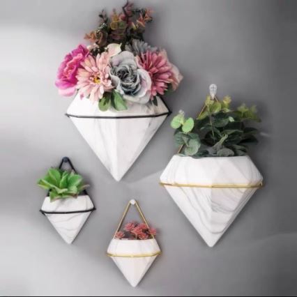 SET 2x Wandblumentopf SEMELA 23x20 cm gold