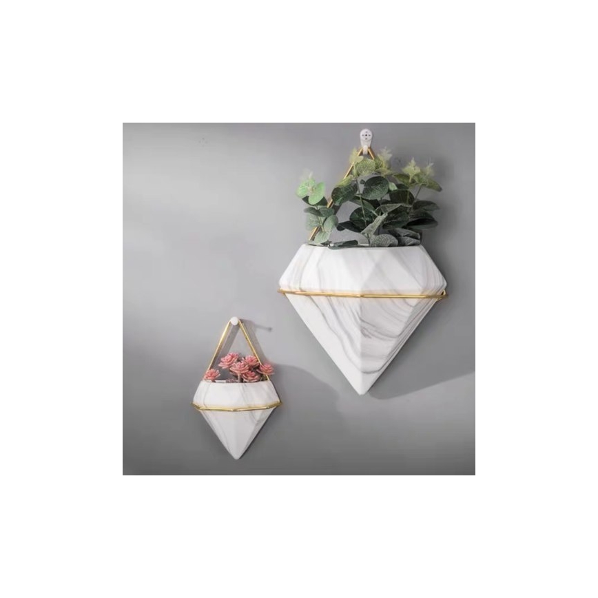 SET 2x Wandblumentopf SEMELA 23x20 cm gold