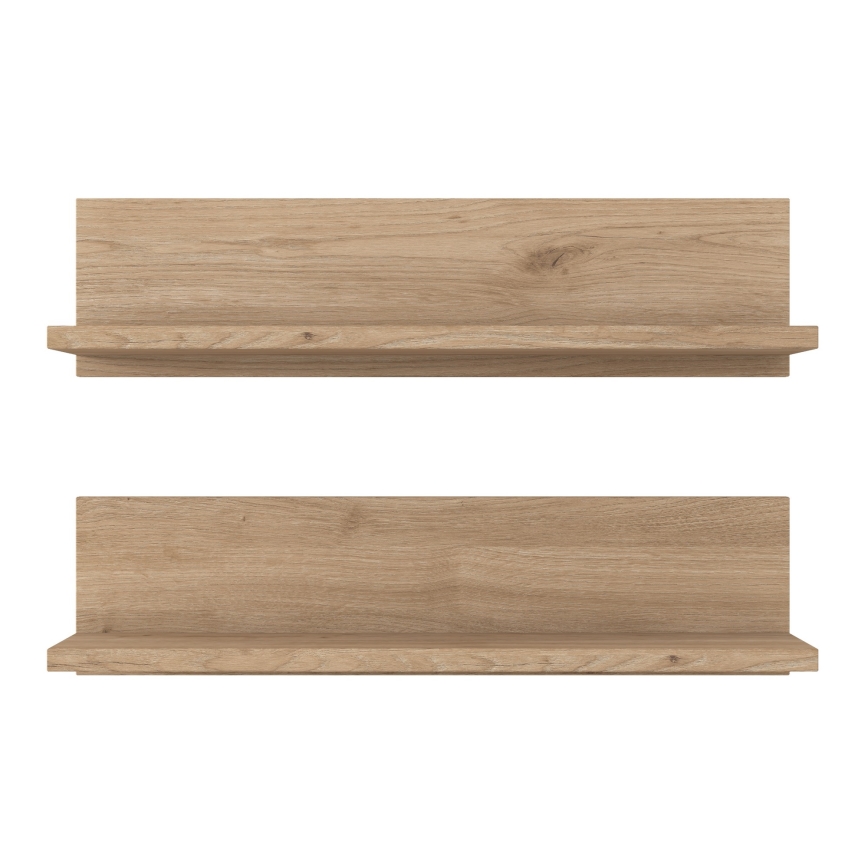 SET 2x Wandregal 60x15 cm braun