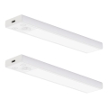 SET 2x Wiederaufladbare LED-Möbelbeleuchtung mit Bewegungs- und Dämmerungssensor VIRO LED/1W/3,7V 800 mAh 3000/4000/6500K 20 cm weiß