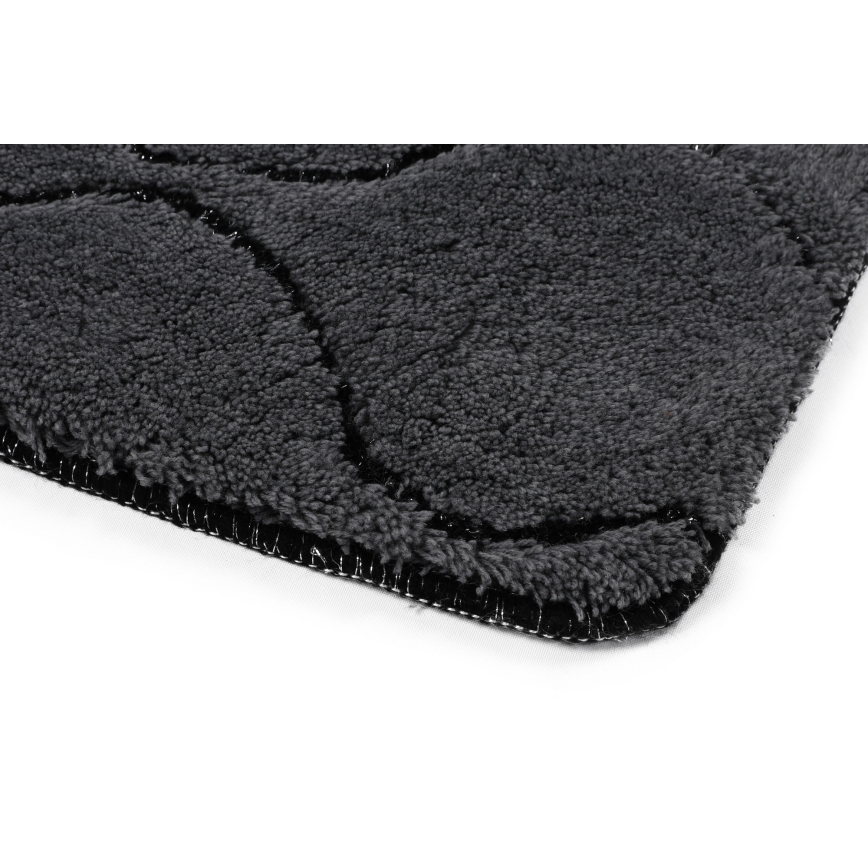 SET 3x Badezimmermatte INFINITY 60/60/100 cm anthrazit