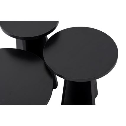 SET 3x Beistelltisch LUME d 28/33/43 cm schwarz