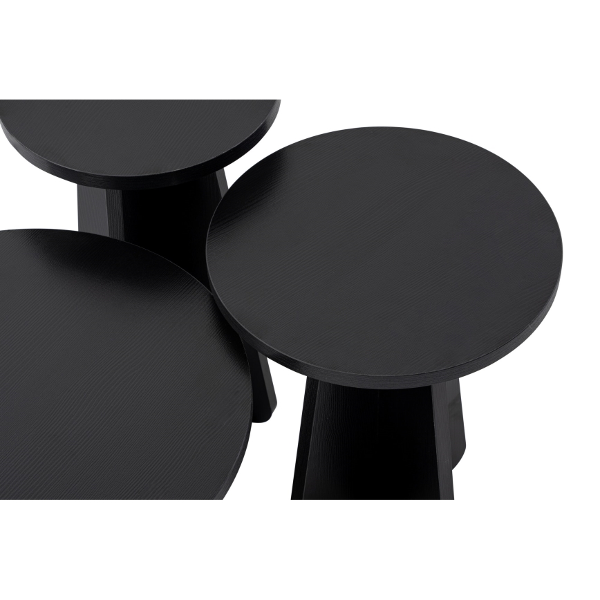 SET 3x Beistelltisch LUME d 28/33/43 cm schwarz