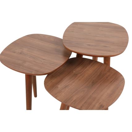 SET 3x Beistelltisch TYN braun