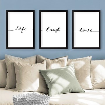 SET 3x Bild im Fotorahmen 24x29 cm schwarz