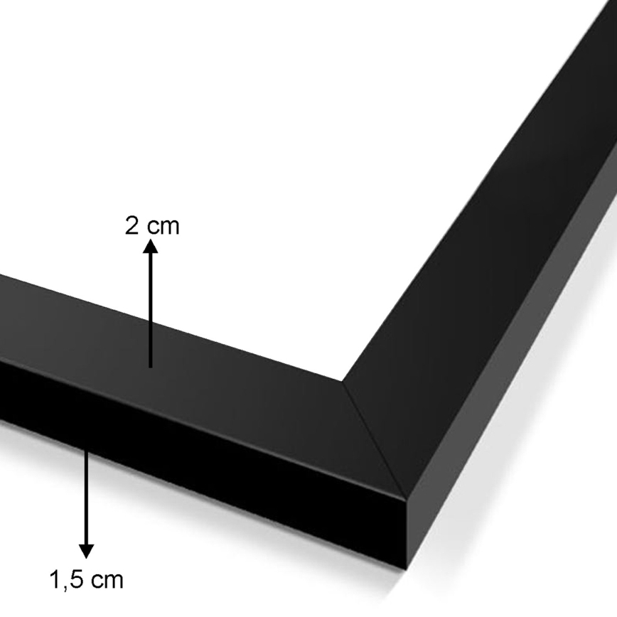 SET 3x Bild im Fotorahmen 24x29 cm schwarz