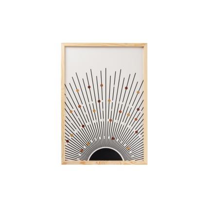 SET 3x Bild im Fotorahmen 50x70 cm beige/braun