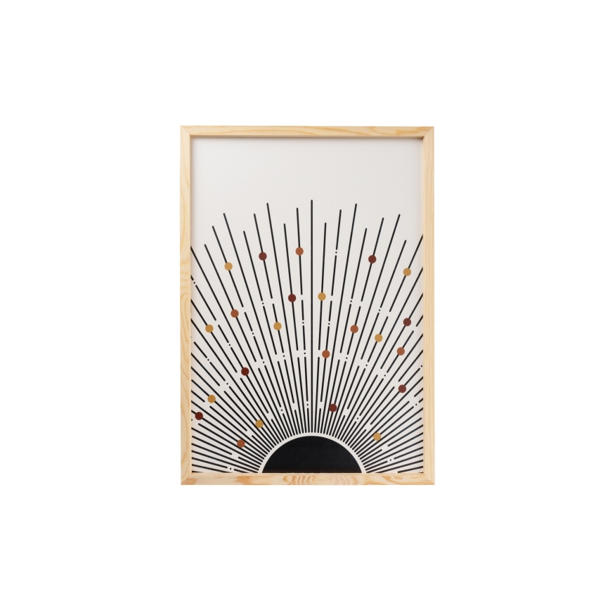 SET 3x Bild im Fotorahmen 50x70 cm beige/braun