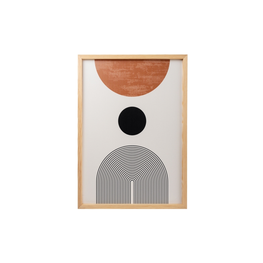 SET 3x Bild im Fotorahmen 50x70 cm beige/braun