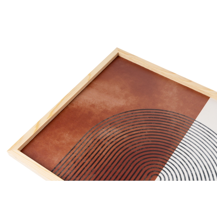 SET 3x Bild im Fotorahmen 50x70 cm beige/braun