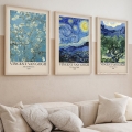 SET 3x Bild im Fotorahmen 50x70 cm Vincent van Gogh