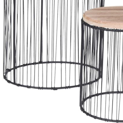 SET 3x Blumenständer Ø 19/23/28 cm schwarz/beige