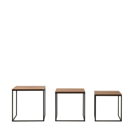 SET 3x Couchtisch braun