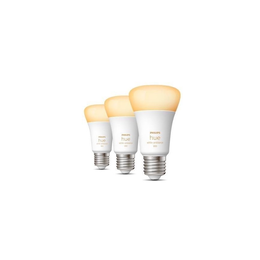 3er-Set dimmbarer LED-Leuchtmittel Philips Hue WHITE AMBIANCE A60 E27/6W/230V 2200-6500K