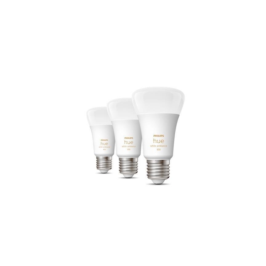 3er-Set dimmbarer LED-Leuchtmittel Philips Hue WHITE AMBIANCE A60 E27/6W/230V 2200-6500K