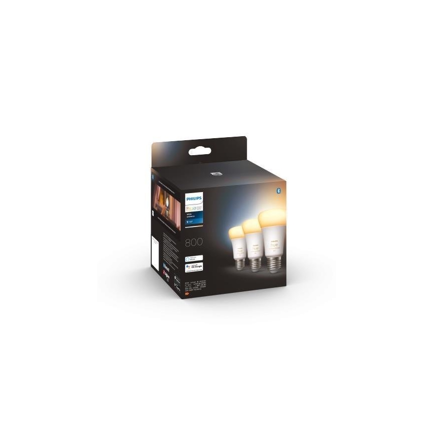 3er-Set dimmbarer LED-Leuchtmittel Philips Hue WHITE AMBIANCE A60 E27/6W/230V 2200-6500K