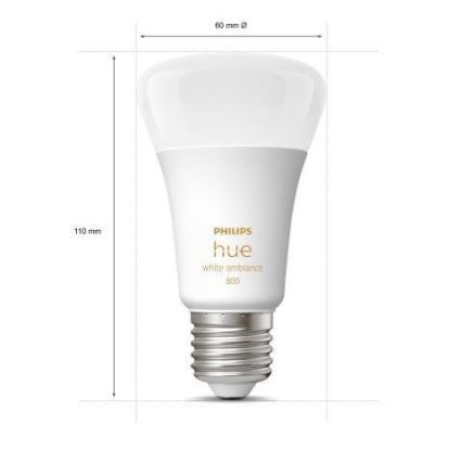 3er-Set dimmbarer LED-Leuchtmittel Philips Hue WHITE AMBIANCE A60 E27/6W/230V 2200-6500K