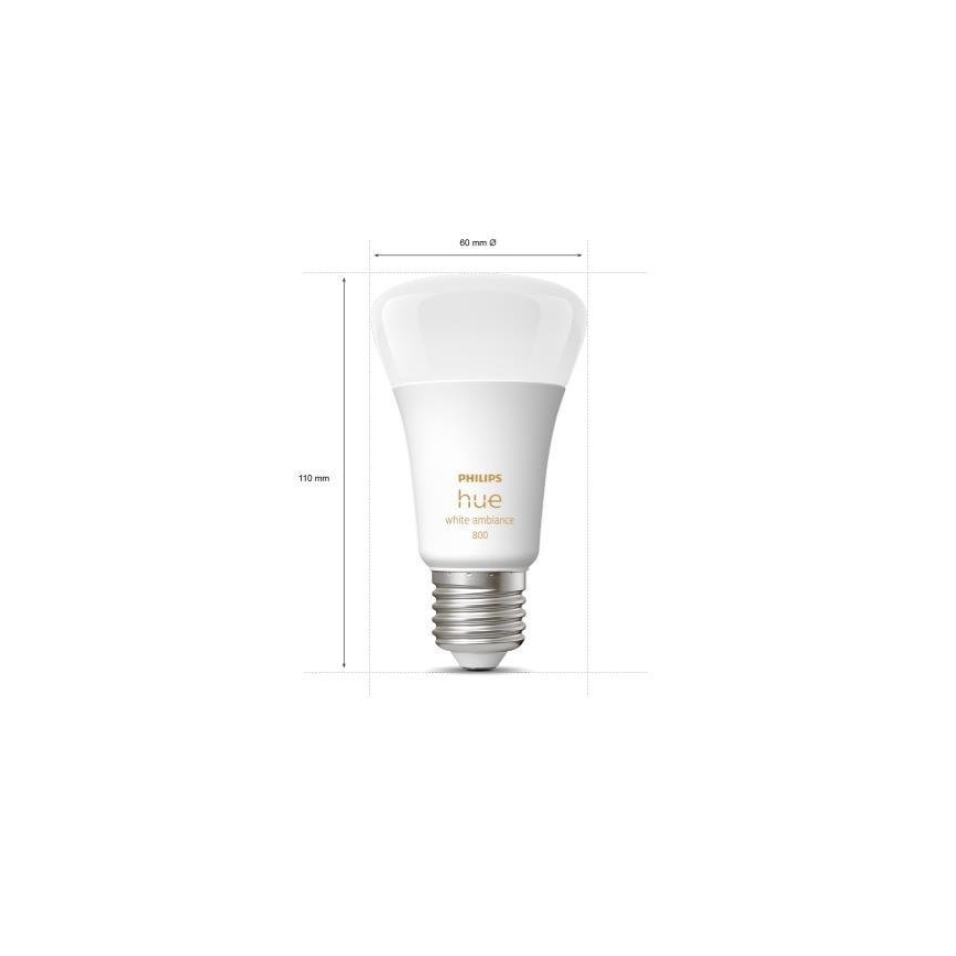 3er-Set dimmbarer LED-Leuchtmittel Philips Hue WHITE AMBIANCE A60 E27/6W/230V 2200-6500K