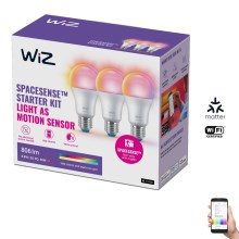 SET 3x Dimmbare LED-RGBW-Glühbirne A60 E27/8,8W/230V 2200-6500K Wi-Fi - WiZ