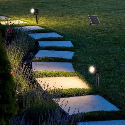 SET 3x LED Außen-Solarleuchte 3xLED/1,2W/3,7V IP65 3000K 4000 mAh