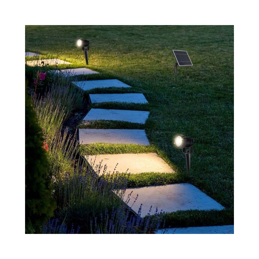 SET 3x LED Außen-Solarleuchte 3xLED/1,2W/3,7V IP65 3000K 4000 mAh