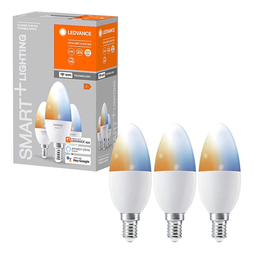 SET 3x LED-Dimmbirne SMART+ E14/5W/230V 2700K-6500K Wi-Fi - Ledvance