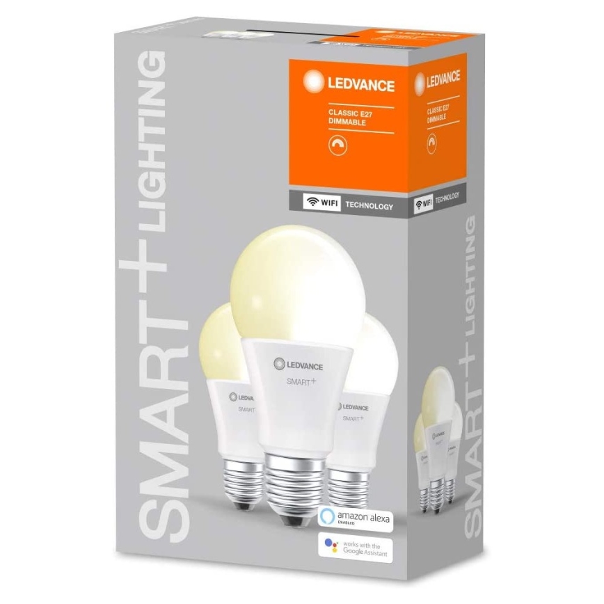 SET 3x LED-Dimmbirne SMART+ E27/9W/230V 2700K Wi-Fi - Ledvance