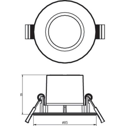 SET 3x LED-Einbauleuchte für Badezimmer LED/5,5W/230V 2700K IP65 schwarz