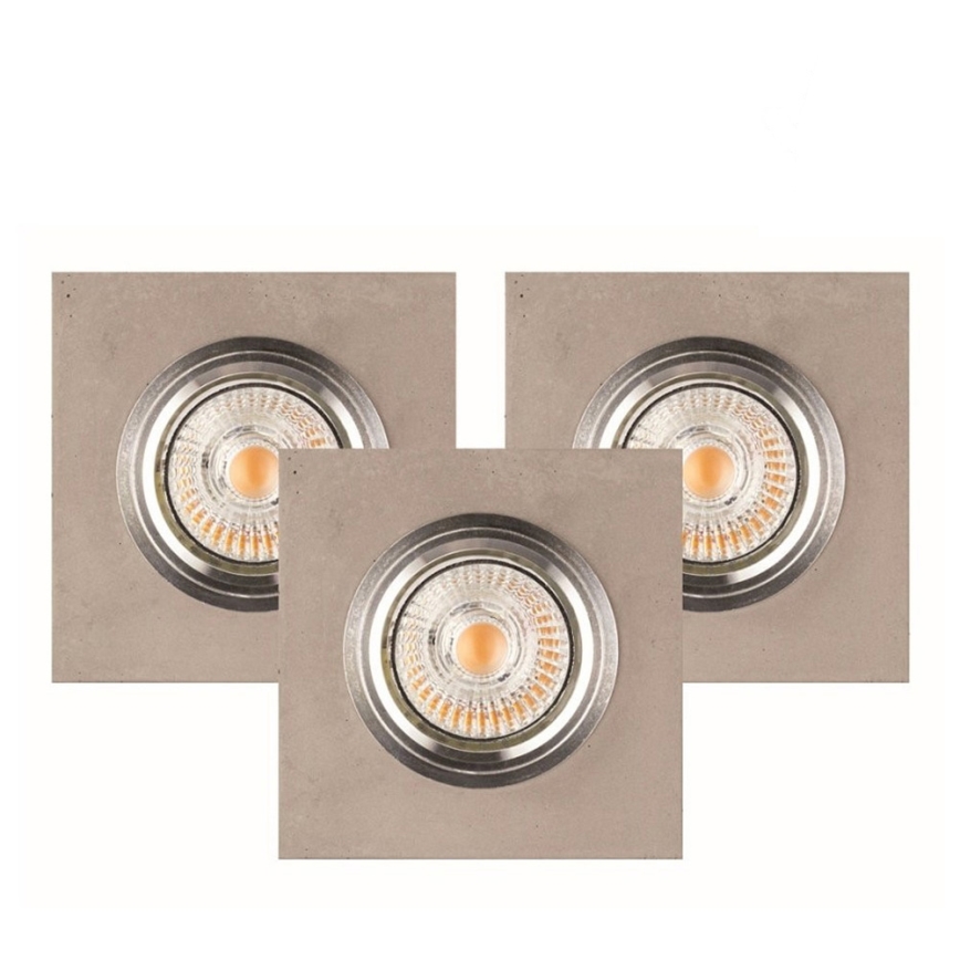 SET 3x LED-Einbauleuchte VITAR 1xGU10/5W/230V CRI 90 Beton – FSC-zertifiziert