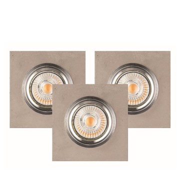 SET 3x LED Einbauleuchte VITAR 1xGU10/5W/230V CRI 90 Beton