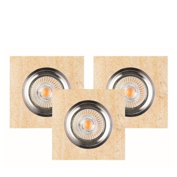 SET 3x LED Einbauleuchte VITAR 1xGU10/5W/230V CRI 90 Sandstein