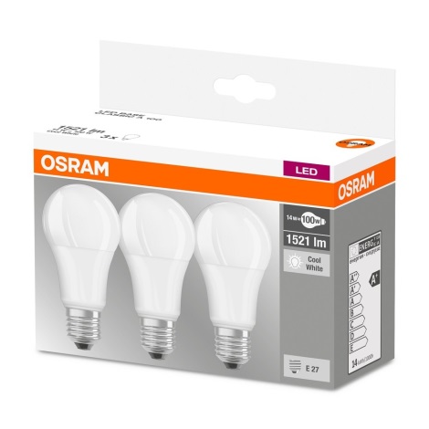 SET 3x LED Glühbirne A60 E27/13W/230V 4000K - Osram
