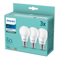 SET 3x LED Glühbirne Philips A60 E27/8W/230V 4000K