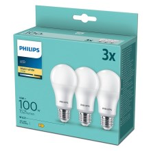 SET 3x LED Glühbirne Philips A67 E27/13W/230V 2700K