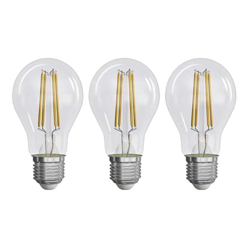 SET 3x LED-Glühlampe FILAMENT A60 E27/3,8W/230V 2700K Energieklasse A