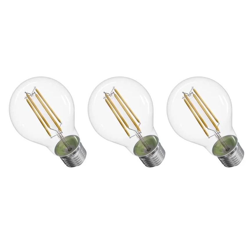 SET 3x LED-Glühlampe FILAMENT A60 E27/5W/230V 4000K Energieklasse A