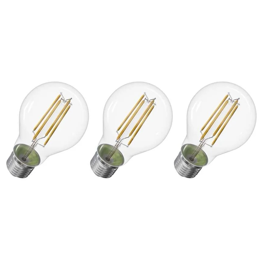 SET 3x LED-Glühlampe FILAMENT A60 E27/5W/230V 4000K Energieklasse A