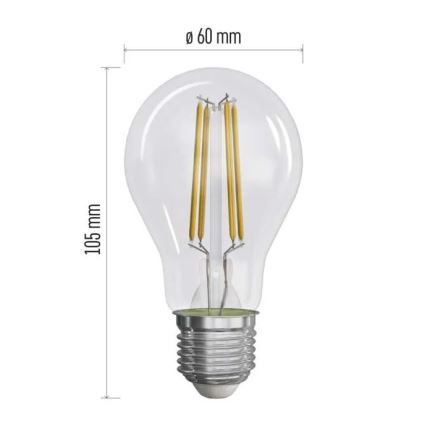 SET 3x LED-Glühlampe FILAMENT A60 E27/5W/230V 4000K Energieklasse A