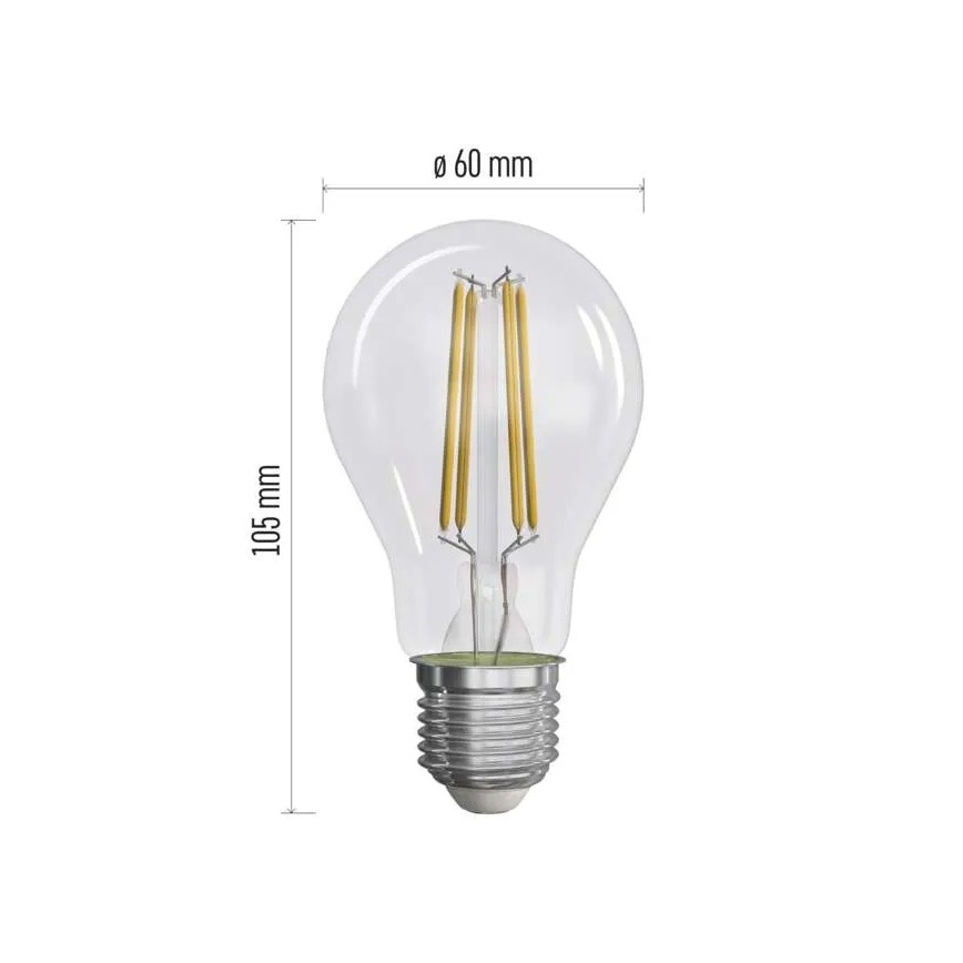 SET 3x LED-Glühlampe FILAMENT A60 E27/5W/230V 4000K Energieklasse A