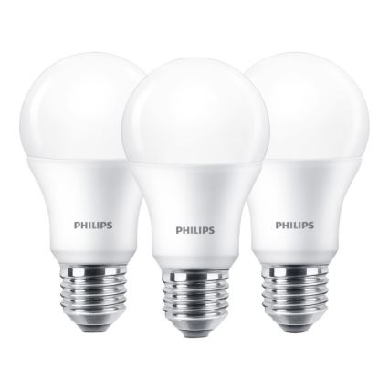 Set 3x LED Glühbirne Philips E27/9W/230V 2700K