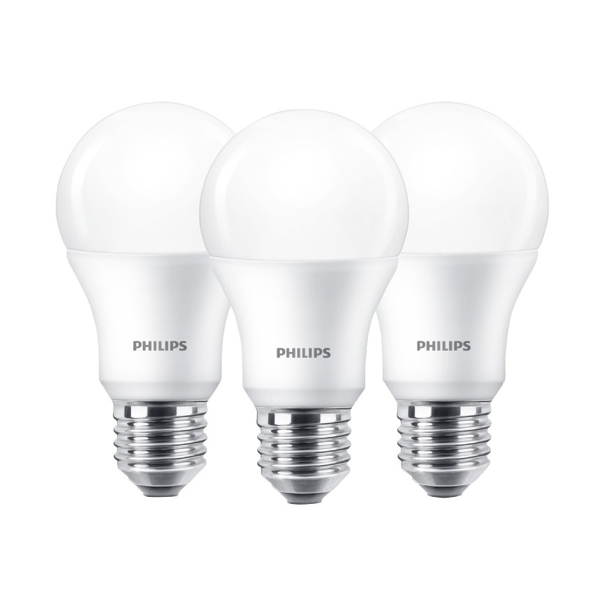 Set 3x LED Glühbirne Philips E27/9W/230V 2700K
