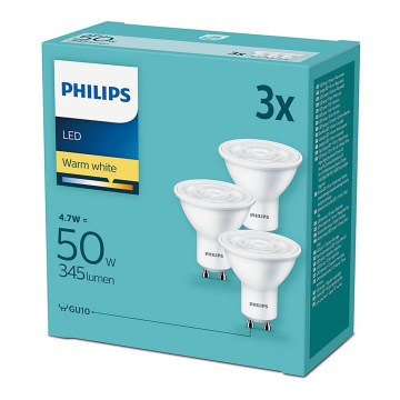 Set 3x LED-Lampe Philips GU10/4,7W/230V 2700K